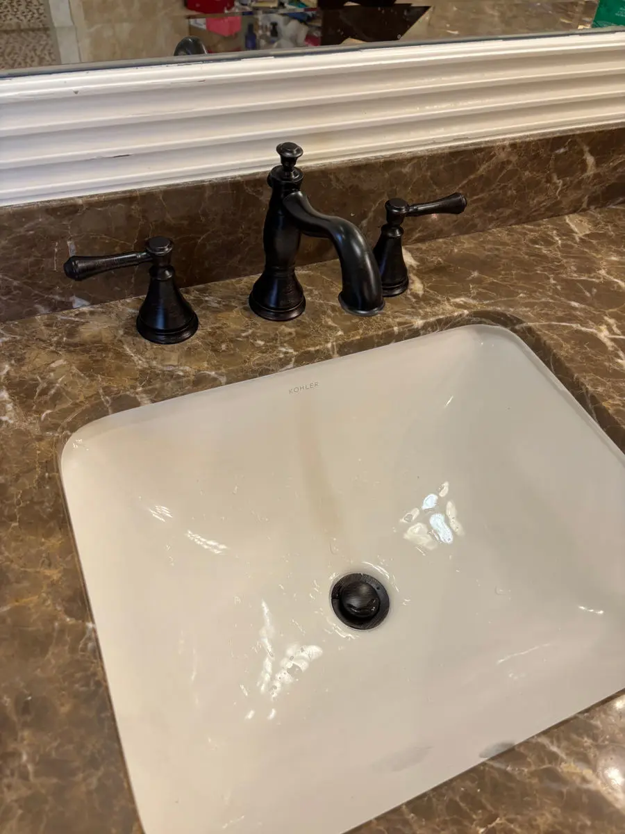 Bathroom faucet installed by MRC Plumbing Solutions